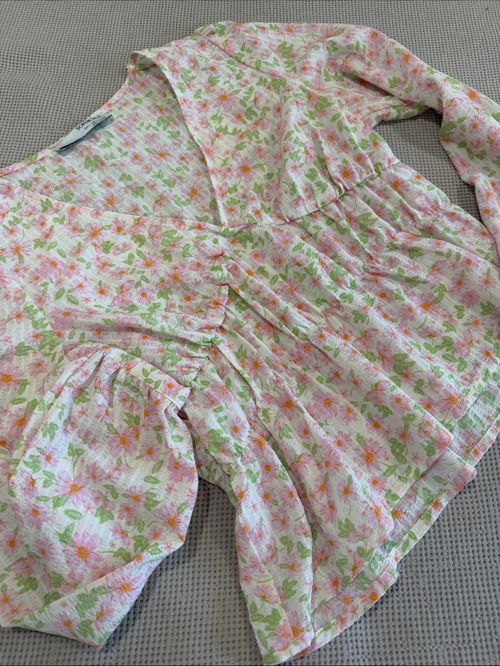 Sophie Rue Pink Floral Peasant Blouse